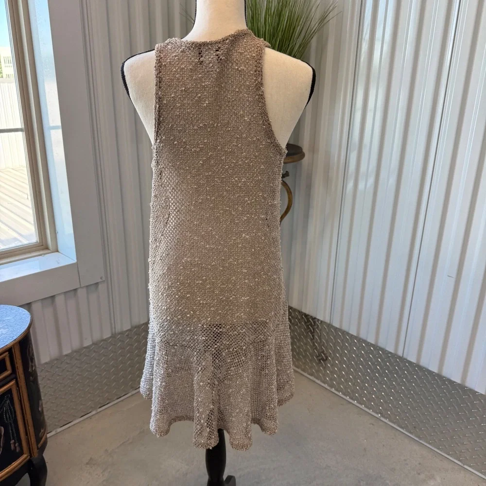 Elif for Jordan Taylor Knit Dress Womens M Tan Excellent Open Knit‎ Drop Waist